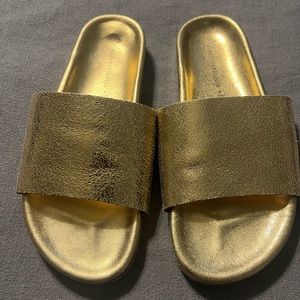 Anthropologie Gold Sandals